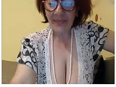 Granny akin to in one's birthday suit overhead webcam