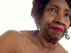 Lace-work fall on web cam Grannie